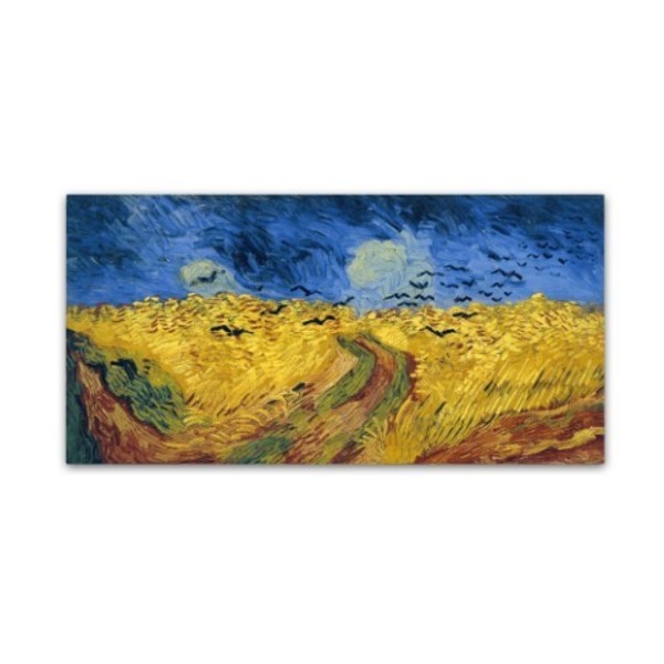 Trademark Fine Art Vincent van Gogh 'Wheatfield with Crows' Canvas Art, 10x19 AA01298-C1019GG